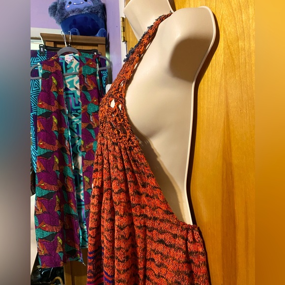 FINAL PRICE NWT,Free People Rare Heart crochet sweater dress,red/multi size S - Picture 7 of 15